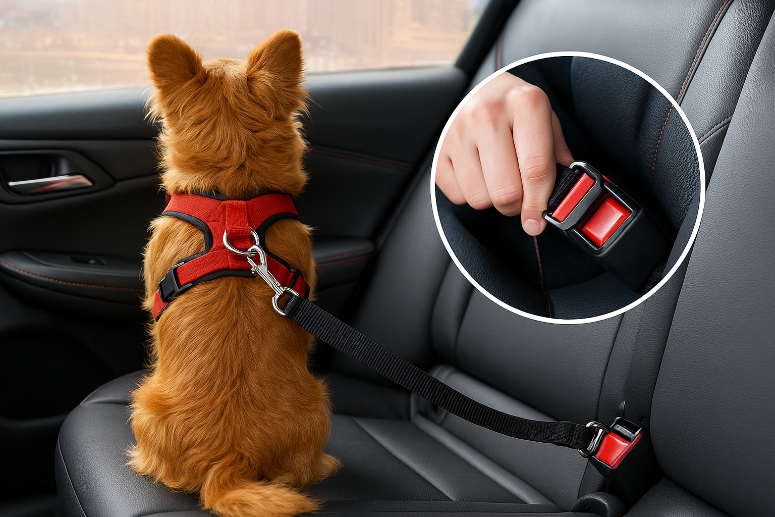 Cinturón de Seguridad Ajustable para Mascotas